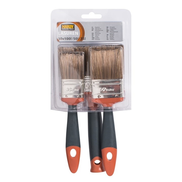 Set 3 pensule Hardy 35 50 si 100mm maner cauciuc