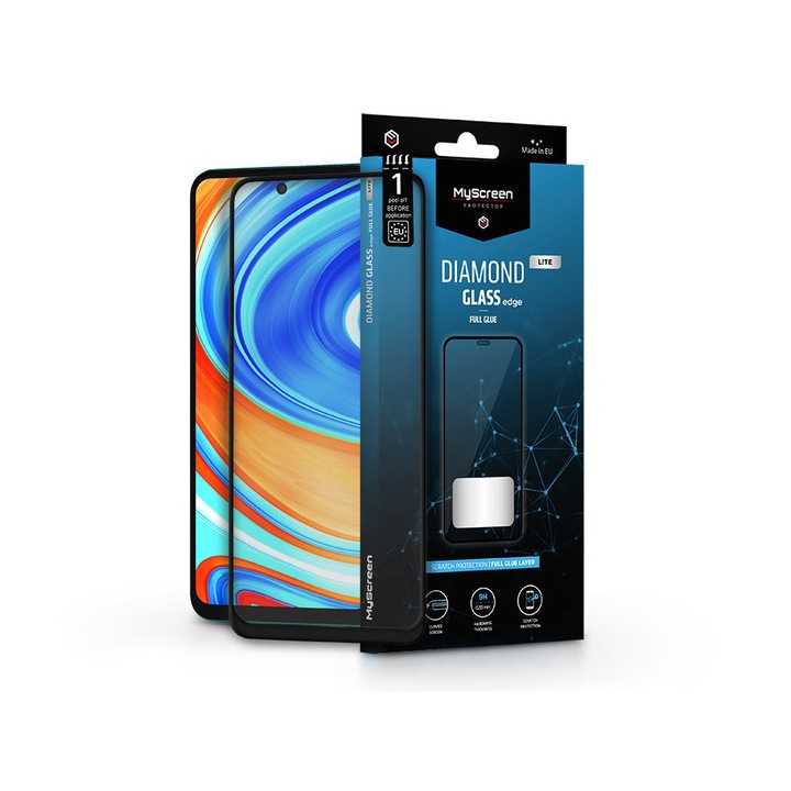 Xiaomi Redmi Note 9 Pro/Note 9S/Mi 10T Lite edzett üveg képernyővédő fólia - MyScreen Protector Diamond Glass Lite Edge2.5D Full Glue - fekete