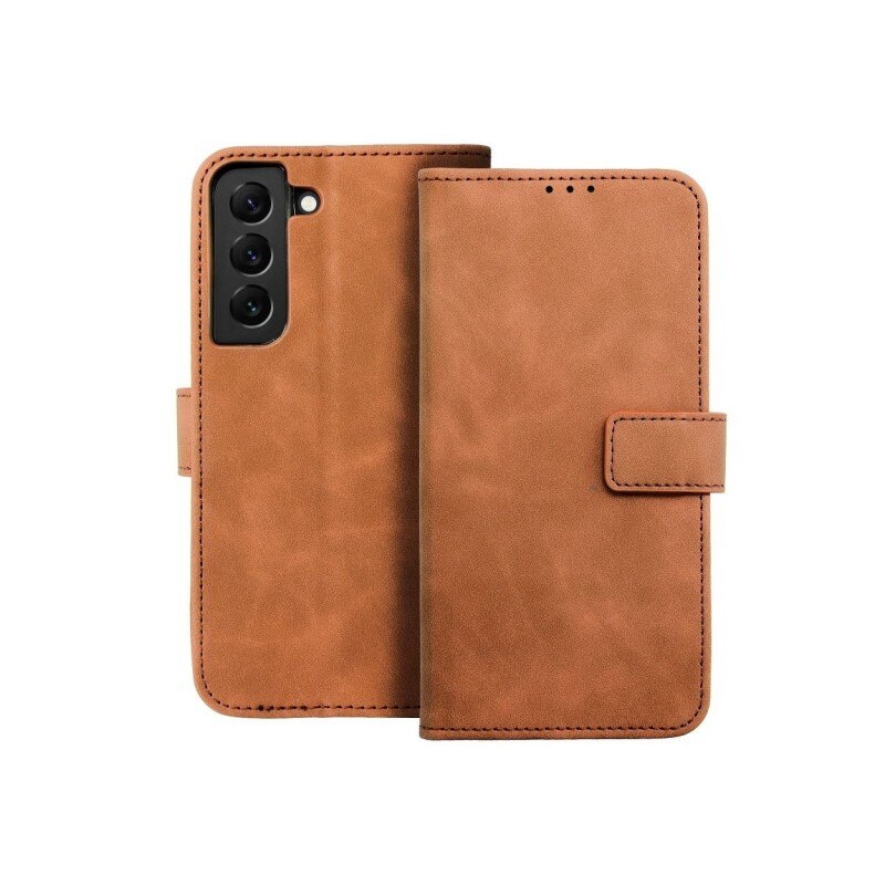 Husa Tip Carte Forcell Tender, Compatibila Cu Samsung Galaxy S23 Plus, Maro