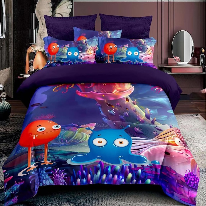 Finet 3D ágyneműgarnitúra 1 személyes, 3 részes, 160x220 cm, Ralex Pucioasa, F1P36