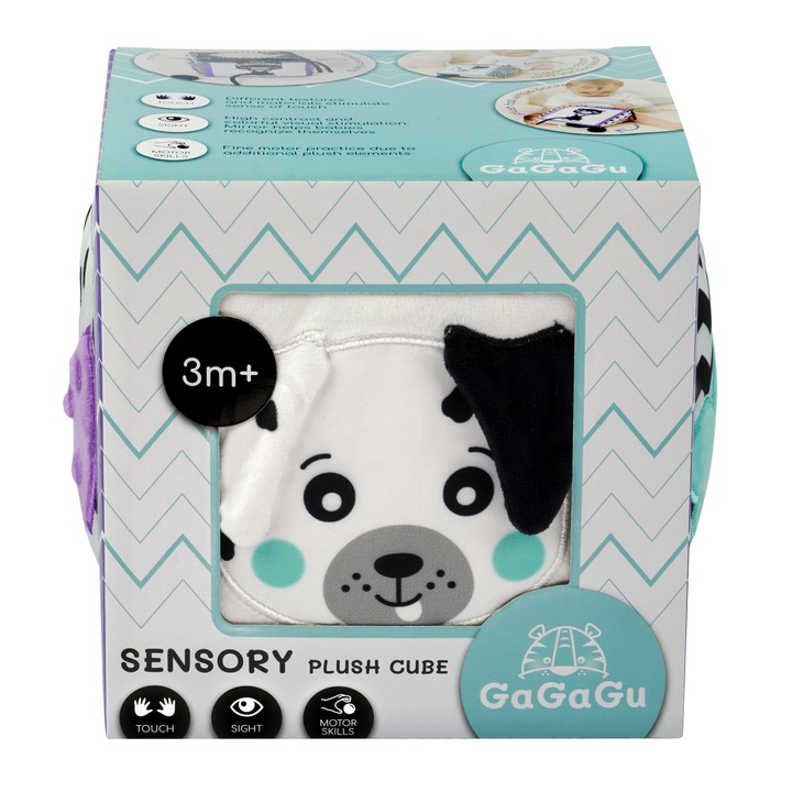 Плюшен сензорен куб GaGaGu, С дейности, 15 см