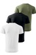 Set 3 tricouri de barbati, Malfini, Elegant Casual, Alb/Negru/Khaki