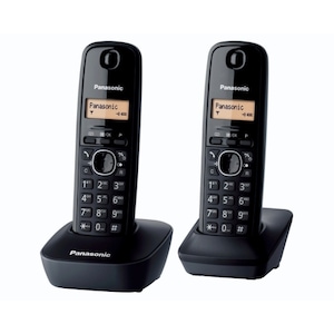 Telefon fara fir Panasonic Dect Twin KX-TG1612FXH, 2 receptoare, Caller ID, Negru
