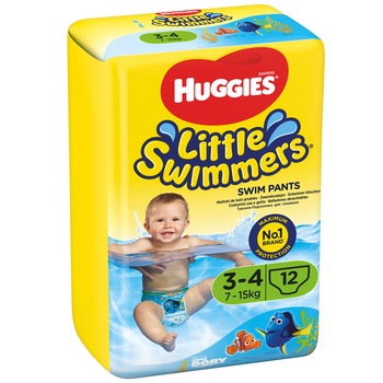 Scutece-chilotel pentru apa Huggies Little Swimmers 3-4, 7-15 Kg, 12 buc Scutece-chilotel pentru apa Huggies Little Swimmers 3-4, 7-15 Kg, 12 buc
