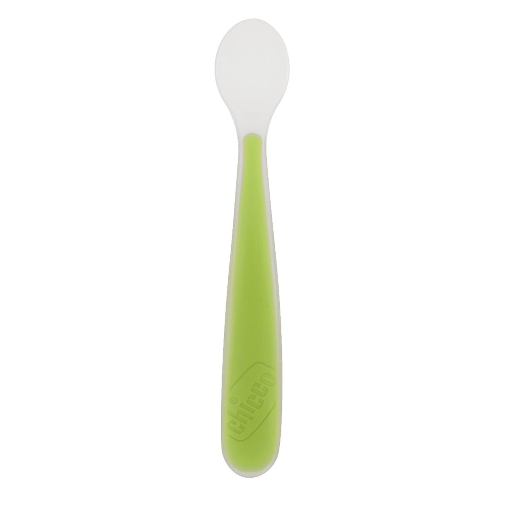 Lingurinta silicon Chicco 6+, Verde