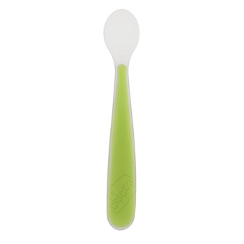 Lingurinta silicon Chicco 6+, Verde Lingurinta silicon Chicco 6+, Verde