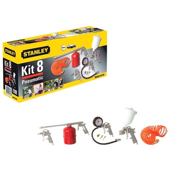 Kit pneumatic cu 8 accesorii pentru compresoare Stanley 9045671STN Kit pneumatic cu 8 accesorii pentru compresoare Stanley 9045671STN