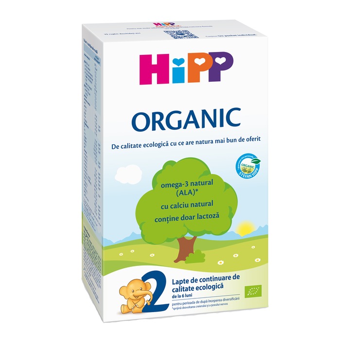 Lapte de Continuare HIPP 2 Organic pentru Sugari, 300 g, de la 6 luni