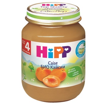 Piure de Fructe HIPP, Caise, 125 g, de la 4 luni Piure de Fructe HIPP, Caise, 125 g, de la 4 luni