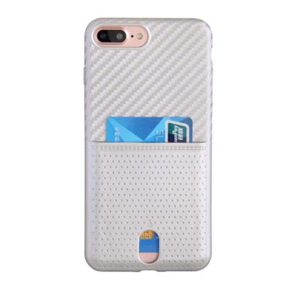 Husa spate Nuoku Pocket pentru iPhone 7, argintiu