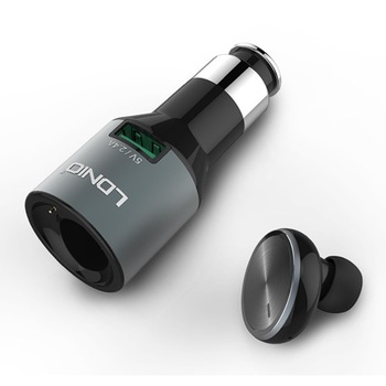 Casca bluetooth cu incarcator auto Ldnio CM 20, negru Casca bluetooth cu incarcator auto Ldnio CM 20, negru