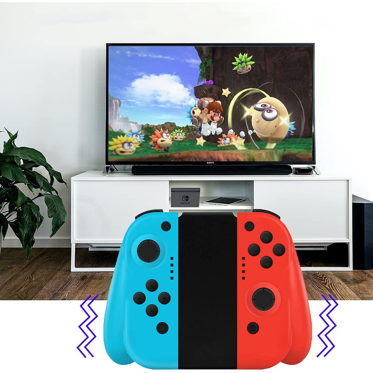 Controller Joy-Con Pair T-13 pentru Nintendo Switch, 400mah, Red/ Blue ...