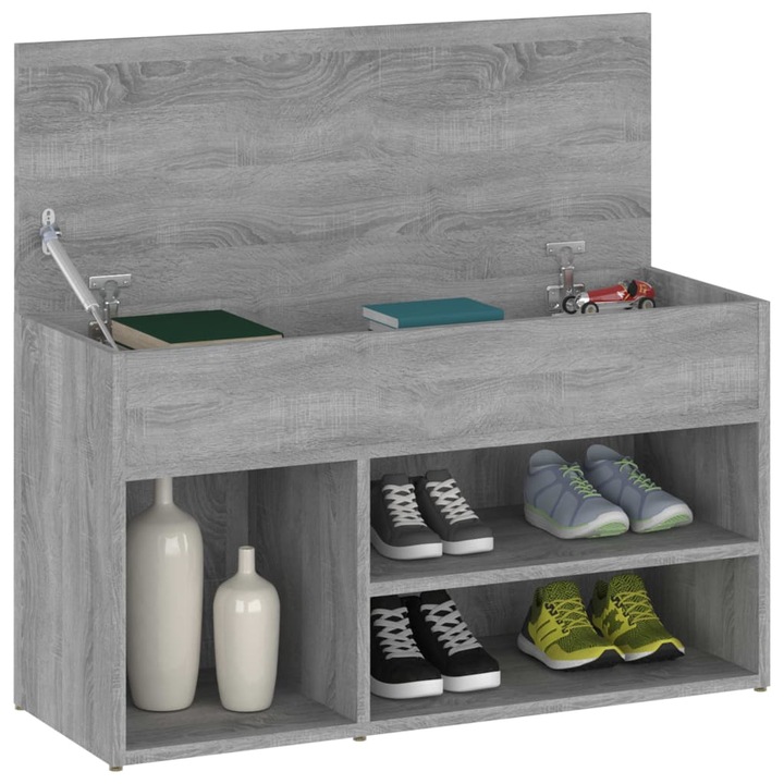 Banca pentru pantofi vidaXL, stejar sonoma, 80x30x45 cm, lemn prelucrat