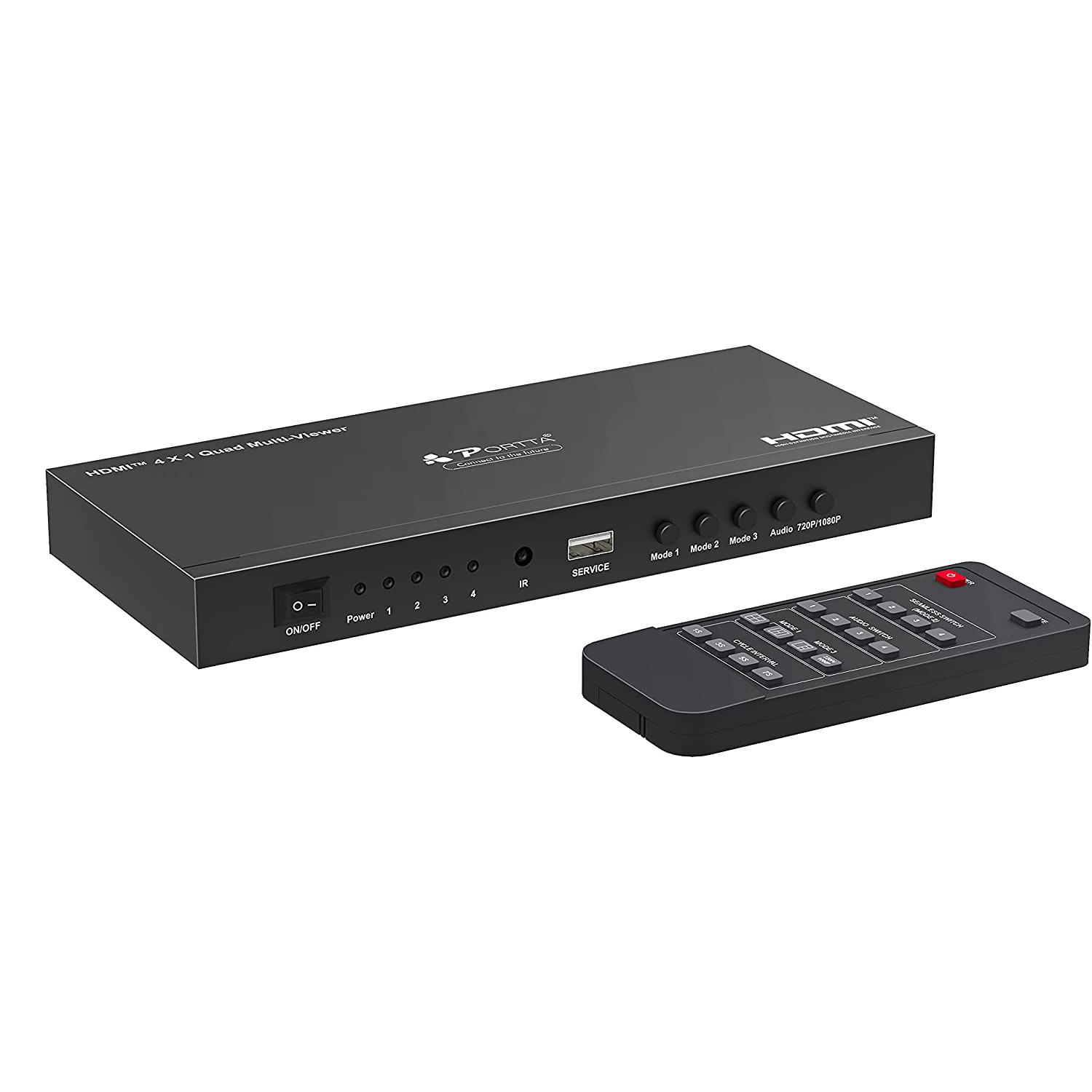 Switch HDMI Quad Multiviewer Portta cu 4 porturi, 4xOUT, 1080p, Audio