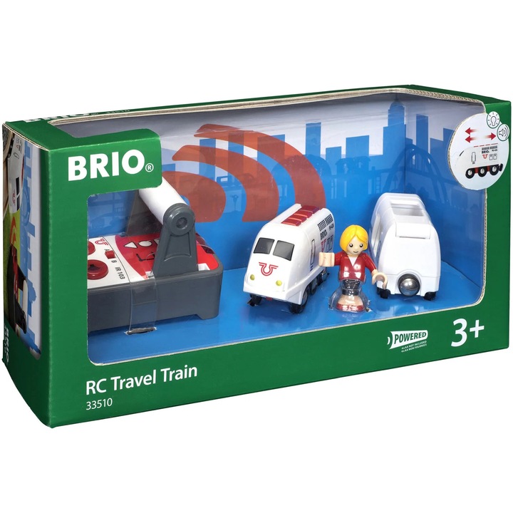 Комплект за игра Brio - Пътнически влак, С дистанционно управление