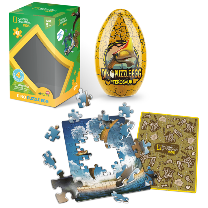 Пъзел Cubic Fun Dino - Pterosaur, 63 части