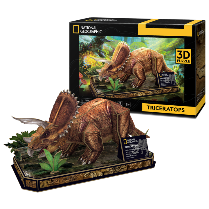 3D Cubic Fun puzzle - Triceratops, 44 darab