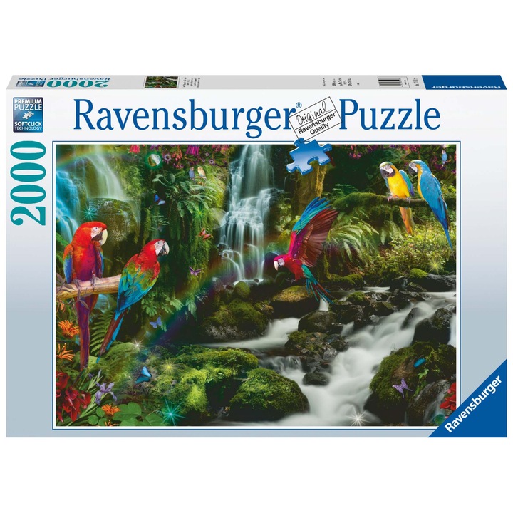 Пъзел Ravensburger - Папагали в джунглата, 2000 части