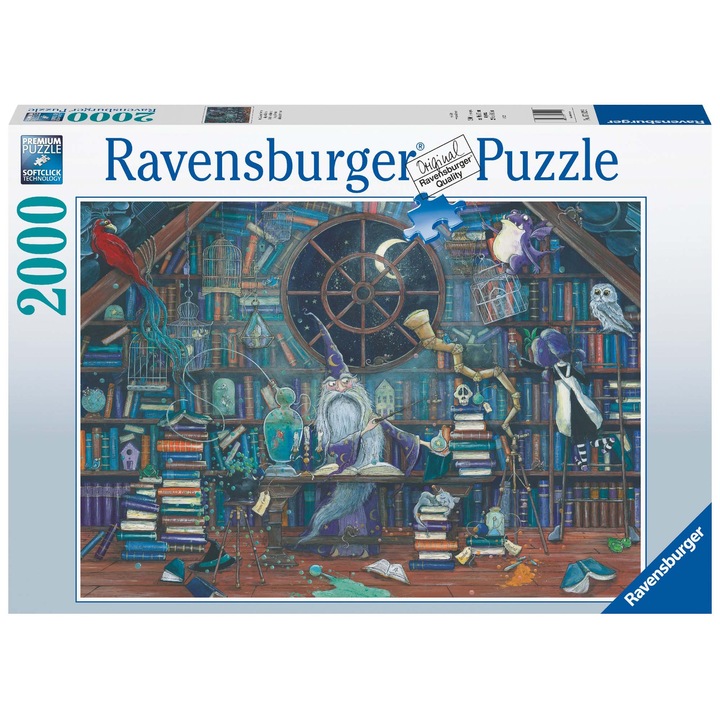 Puzzle Ravensburger - Íróasztal könyvekkel, 2000 darab