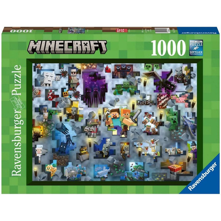 Пъзел Ravensburger - Предизвикателство Minecraft, 1000 части