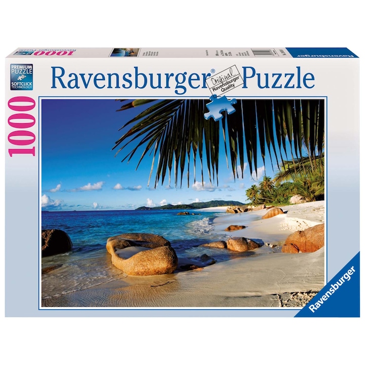 Пъзел Ravensburger - Палмово дърво на плажа, 1000 части