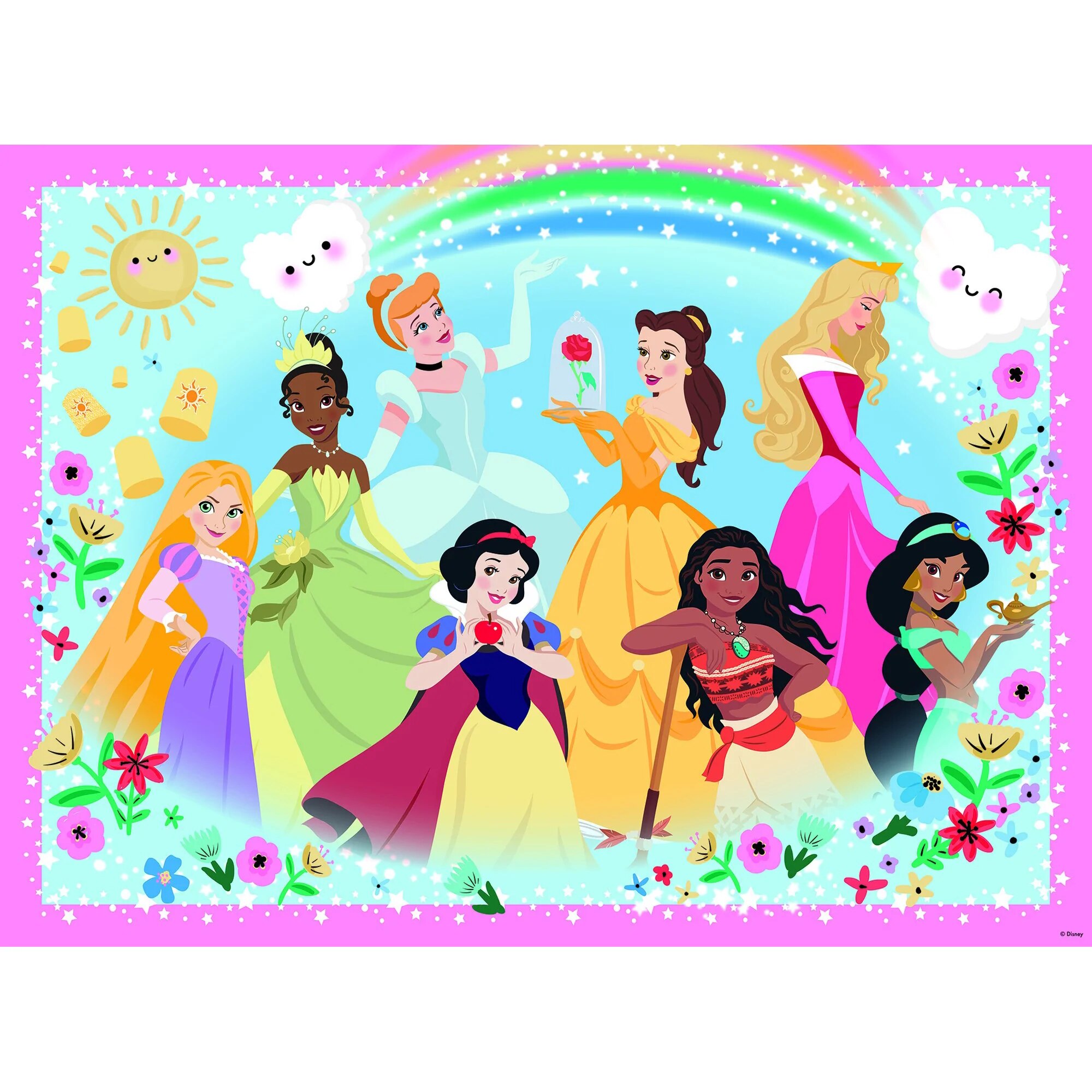 Puzzle Ravensburger XXL Glitter - Printesele Disney, 100 piese - eMAG.ro