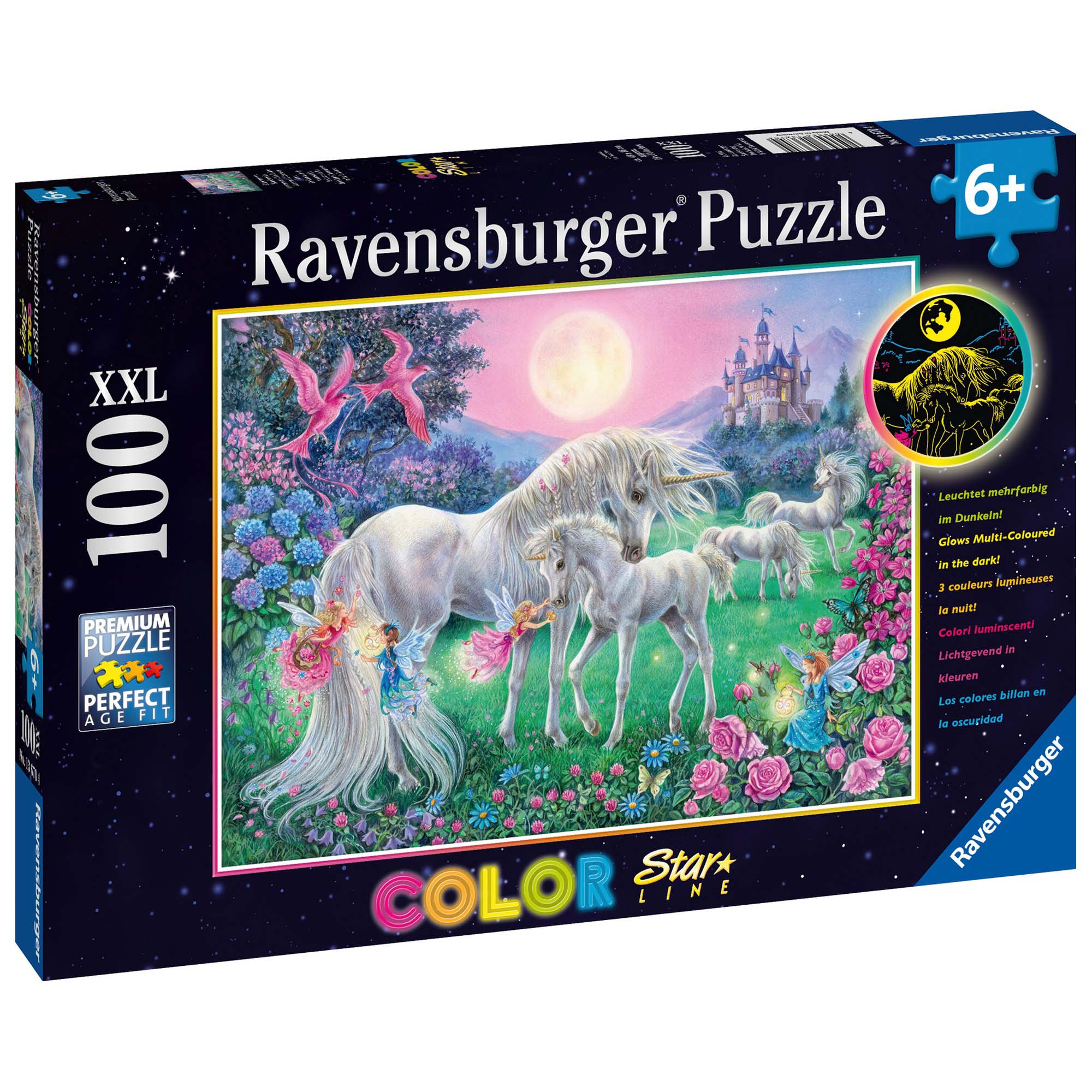 Puzzle Ravensburger XXL Glow in the dark - Unicorni la lumina lunii ...
