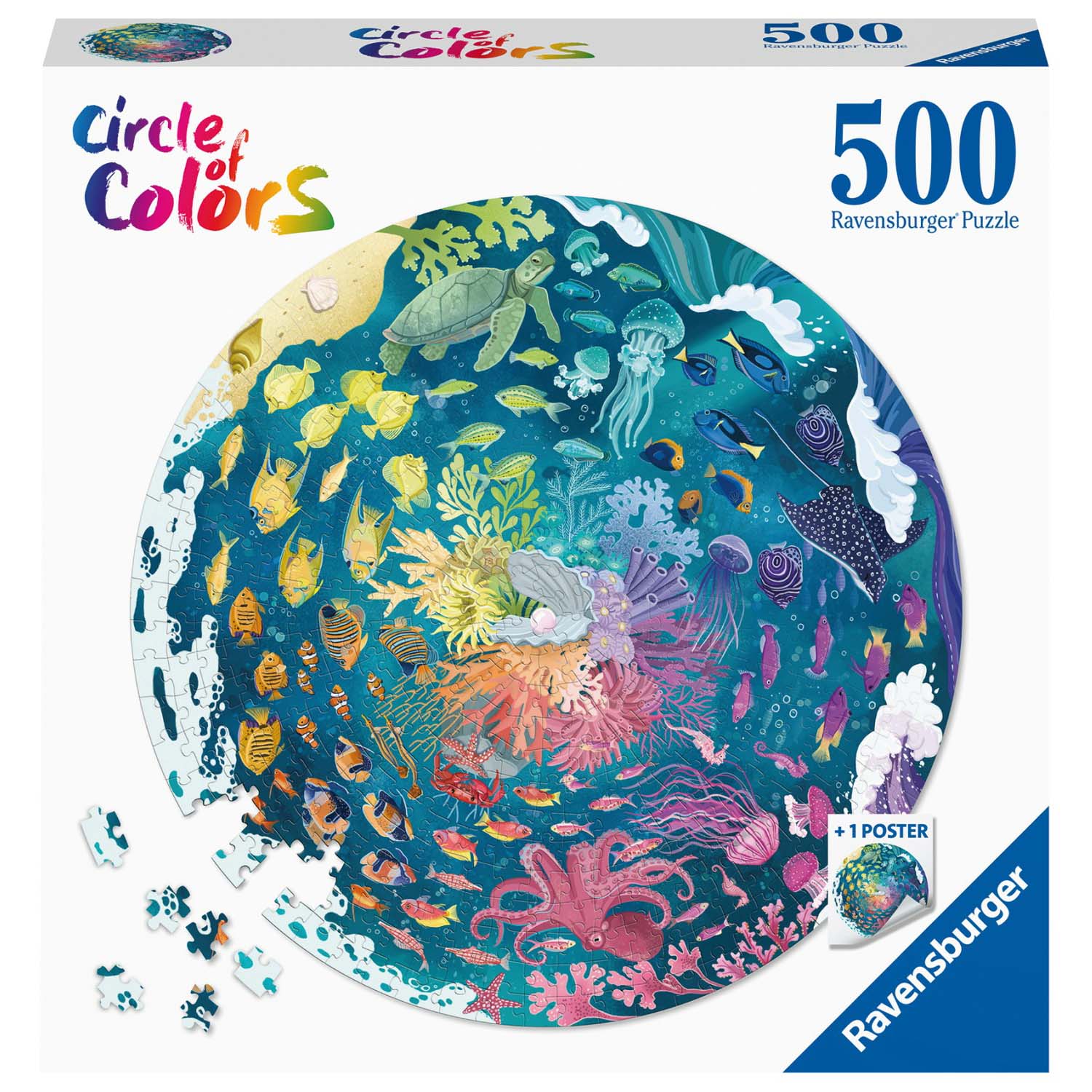 Puzzle Ravensburger - Cerc ocean, 500 piese