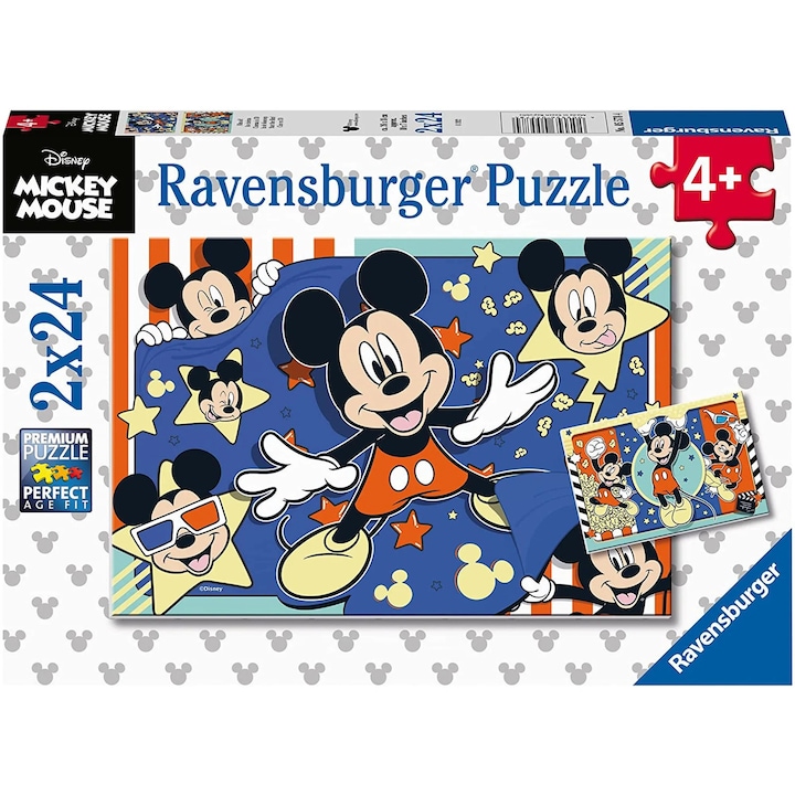 Пъзел Ravensburger - Disney Mickey Mouse, 2 in 1, 2x24 части
