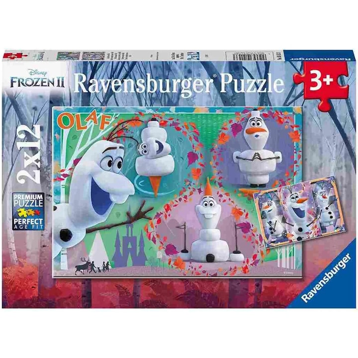 Ravensburger puzzle - Disney Frozen: Olaf, 2 az 1-ben, 2x12 darab
