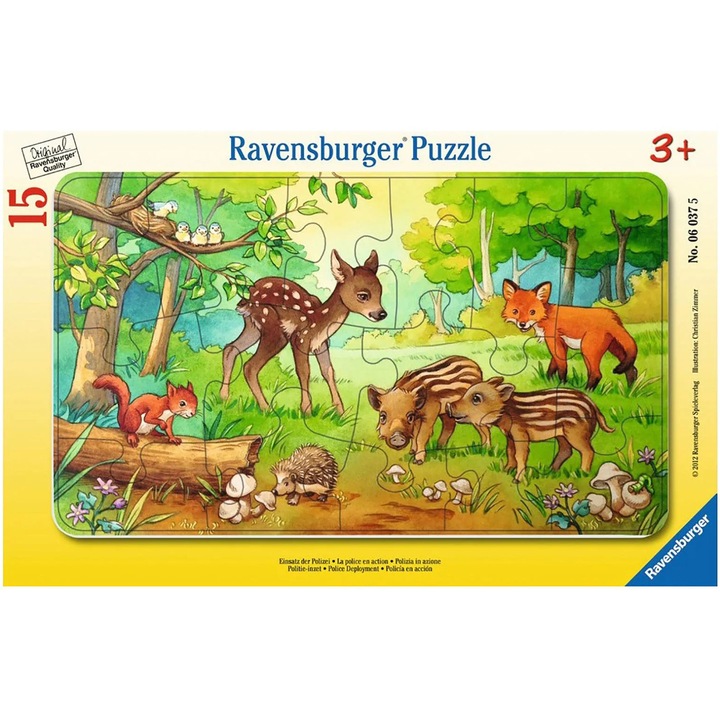 Пъзел Ravensburger - Бебета животни в гората, 15 части
