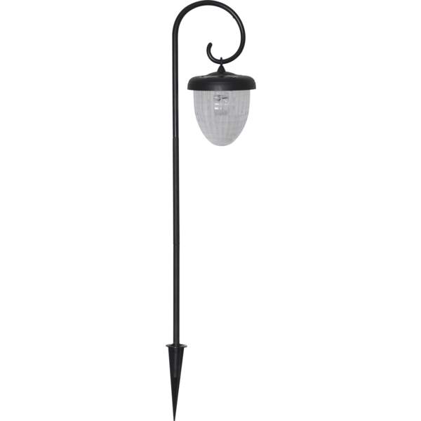 Lampada Da Giardino A Led Solare Star Bellota-1 | Palo Luce Esterna Con Sensore Crepuscolare | Decorativa A Forma Di Pigna Nera | Ricaricabile 6 Ore Di Luce | Metallo 51 Cm
