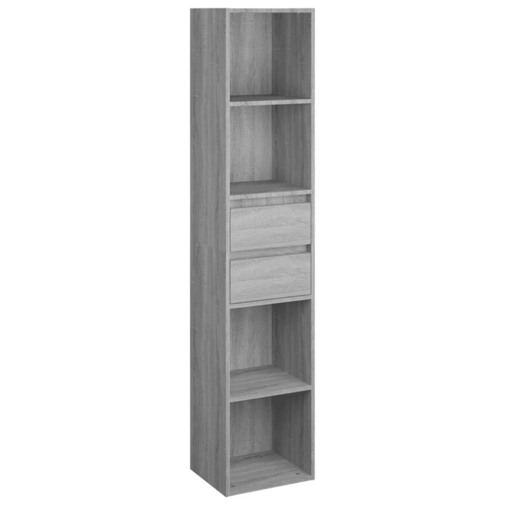 Biblioteca vidaXL, gri sonoma, 36x30x171 cm, lemn prelucrat, 21.95 kg