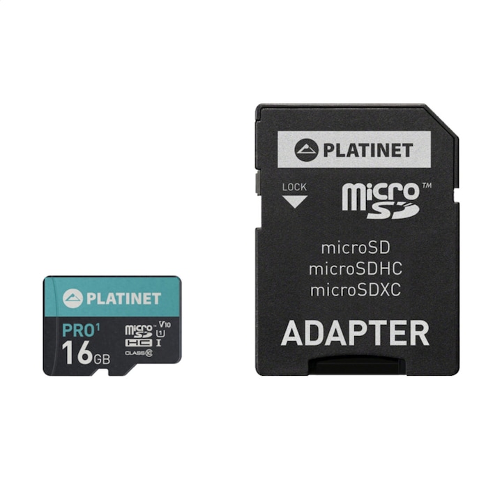 microSDHC карта 16 Gb UHS-I 70MB/S Platinet Pro 44000, клас 10, с SD адаптер