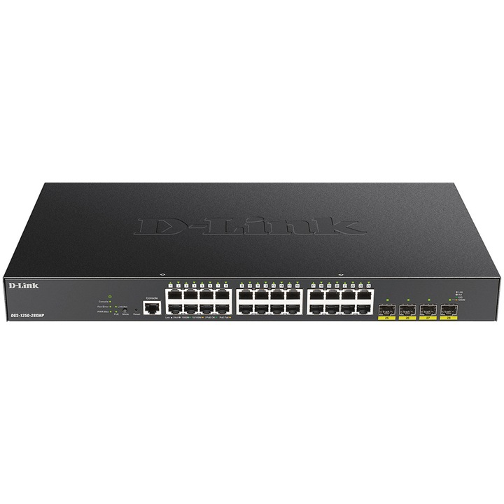 Switch D-Link DGS-1250-28XMP, 24 Porturi Gigabit