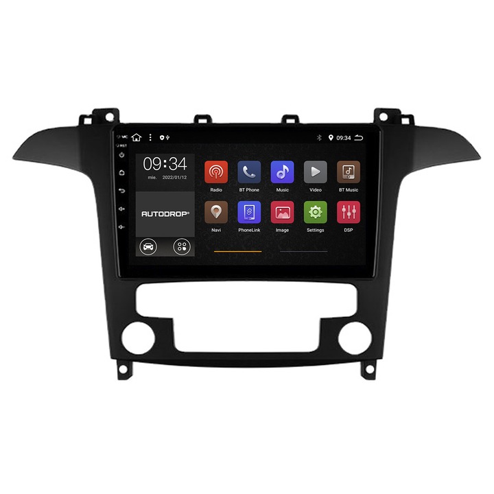 Navigáció Ford S-MAX (2006-2015), Android 10, négymagos, 2 GB RAM és 32 GB ROM, 9 hüvelykes - AD-BGE9002+AD-BGRKIT125