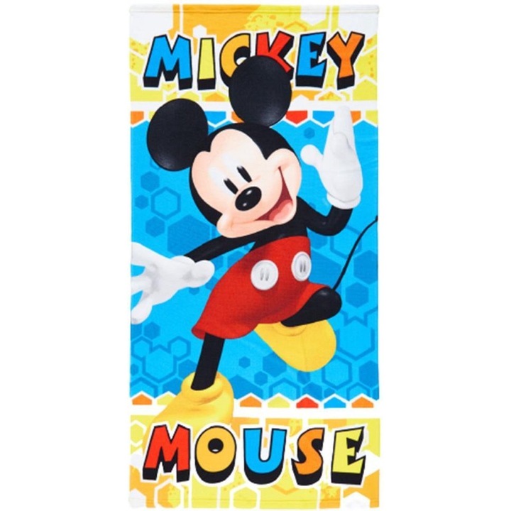 Prosop pentru plaja poliester Mickey Mouse 140 x 70 cm Multicolor
