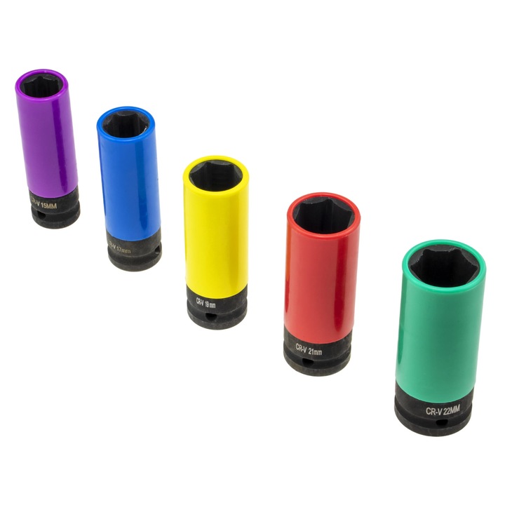 Set tubulare jante aliaj, 15-22mm, 5 piese