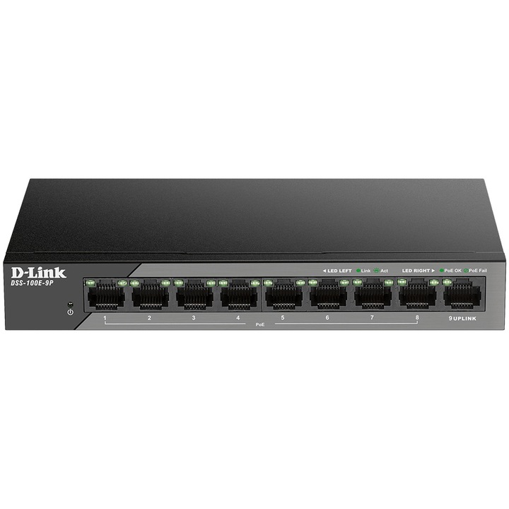 Switch D-Link DMS-106XT Surveillance, 8 порта PoE