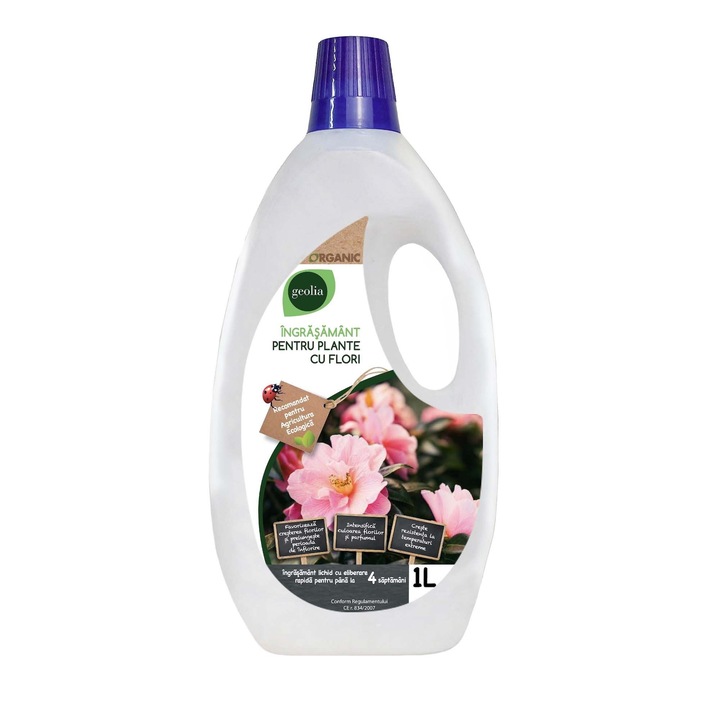 Ingrasamant plante cu flori Geolia, organic, lichid, 1 L