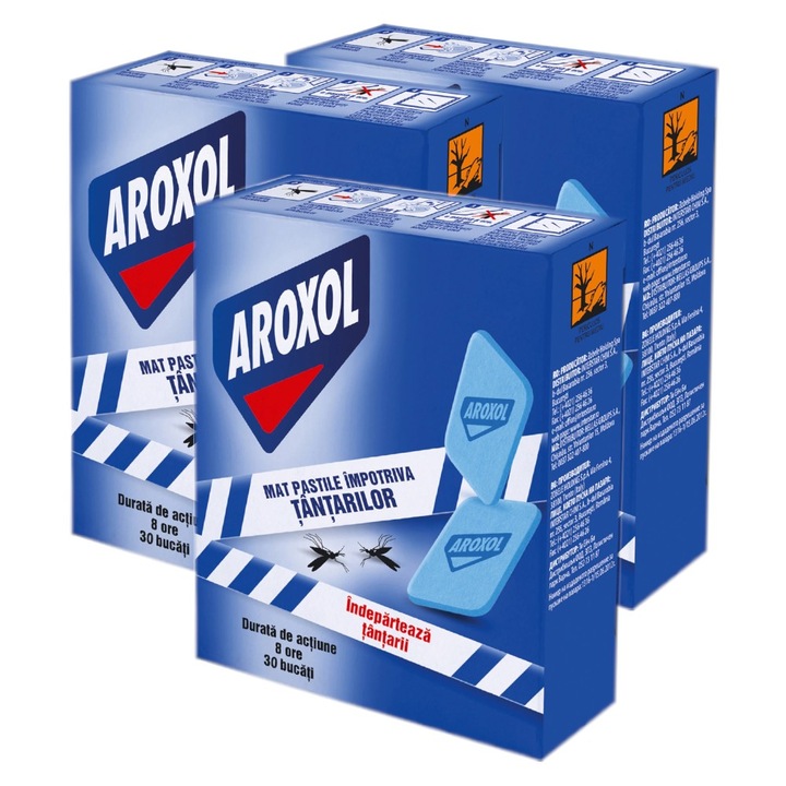 Pachet Pastile Impotriva Tantarilor Aroxol, 3 Cutii x 30 Bucati