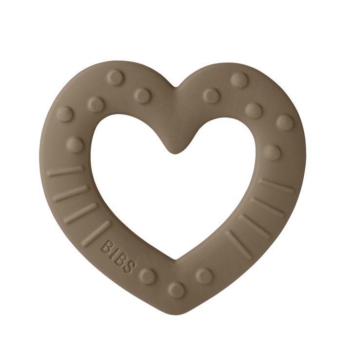Jucarie pentru dentitie BIBS, Baby Bitie, Heart Dark Oak