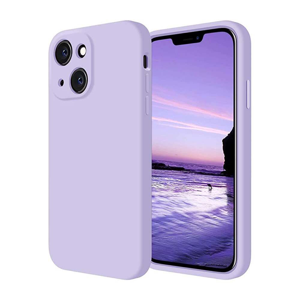 Husa silicon antisoc compatibila cu IPhone 13, Apple, cu microfibra in interior, Mov