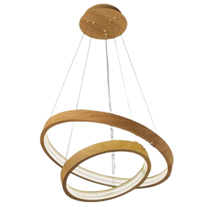 Lustra LED, Wood Circles, 150 W, 60 cm