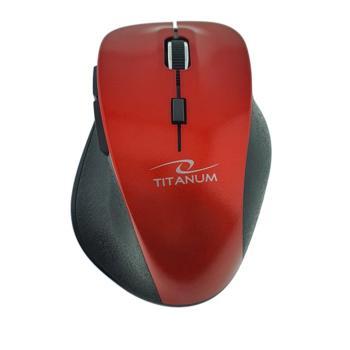Безжична мишка, 6D, Bluetooth v.5.0, Titanum Fornax 94658, 110 x 70 x 40 mm, 1600 DPI, червена