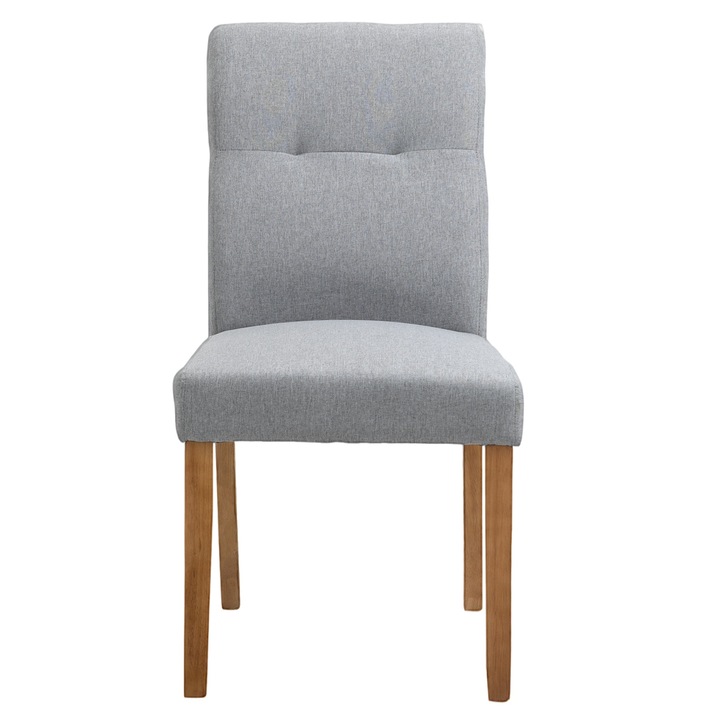 Set 2 scaune, Homcom, Lemn/Poliester, 50x62x96 cm, Gri