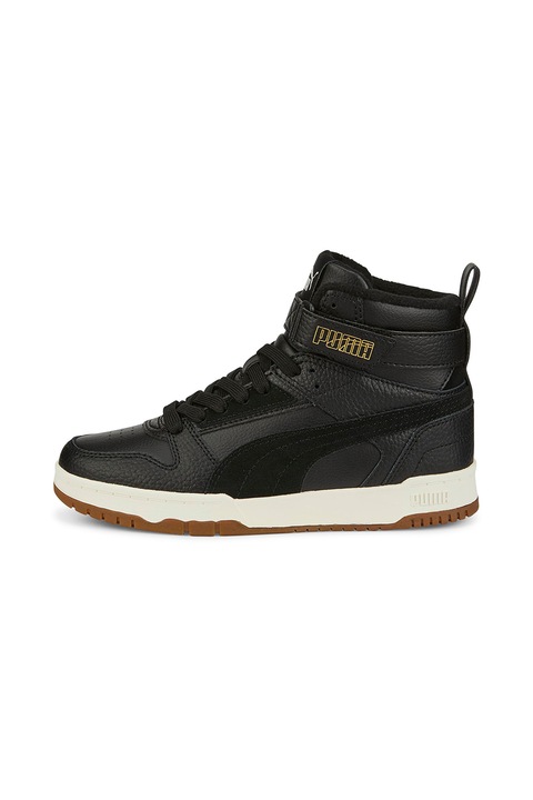 Puma, Pantofi sport mid-high de piele si piele ecologica RBD Game, Negru