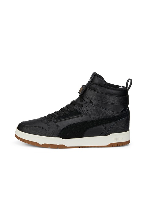 Puma, Pantofi sport mid-high de piele si piele ecologica RBD Game WTR, Negru