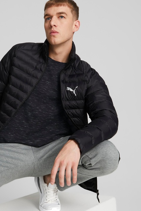 Puma, Geaca slim fit matlasata cu finisaj rezistent la apa PackLITE, Negru