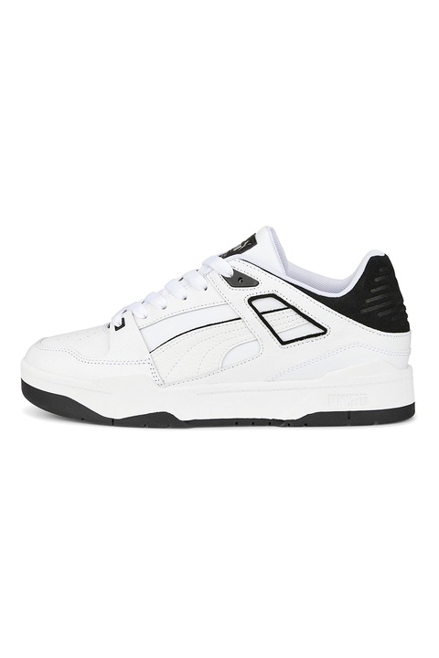 Puma, Slipstream bőr és nyersbőr sneaker, Fekete, Törtfehér, 9